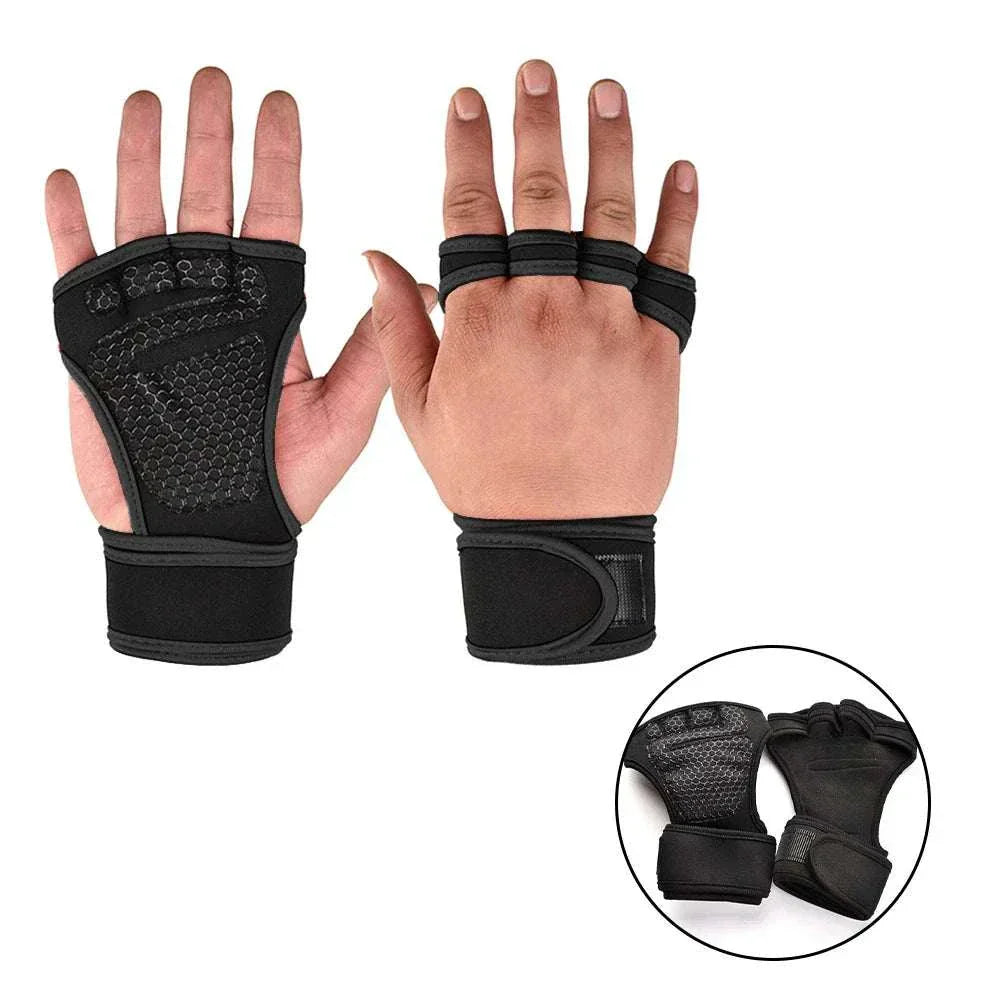 Weight lifting gloves with enhanced grip, wrist support, and breathable fabric for gym and outdoor workouts