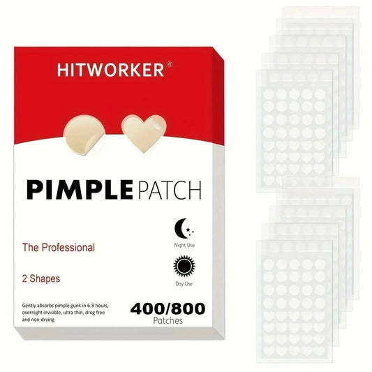 Hydrocolloid acne patches in subtle beige with matte finish for invisible blemish healing and scar prevention