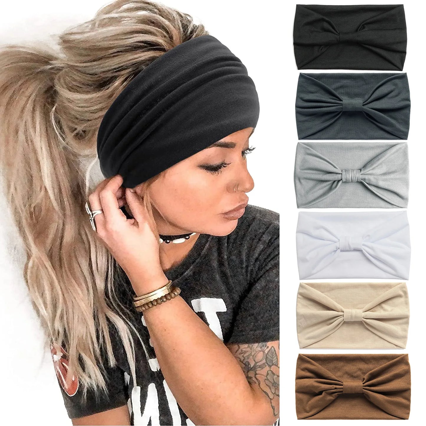 Wide Cotton Headbands for Women