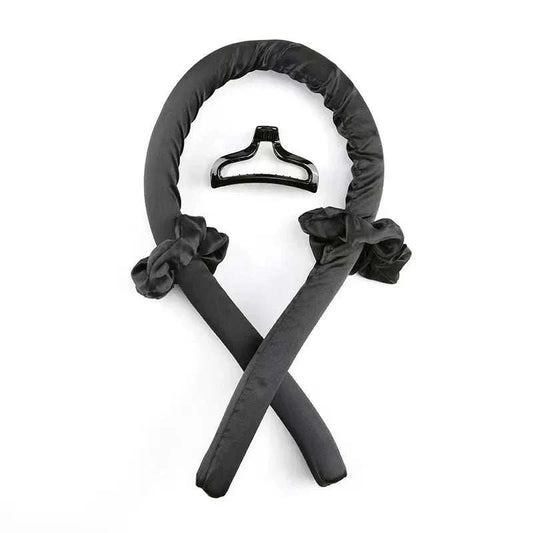 Heatless hair curler headband with plush sponge core for damage-free, overnight styling and soft, voluminous curls